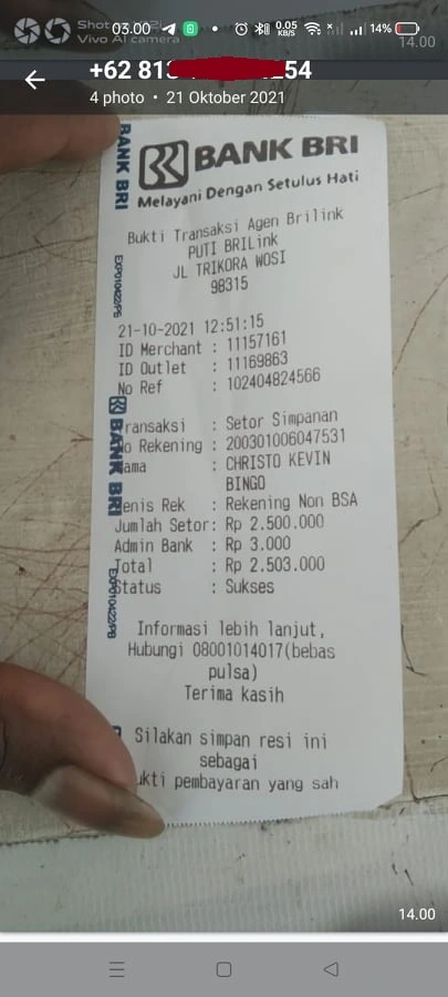 Trasnfer berhasil - alodsopem