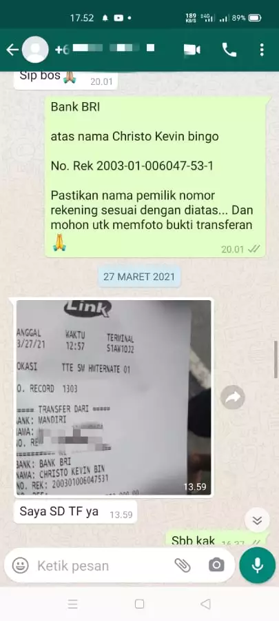 Bukti pembayaran mahasiswa bimbingan - alodsopem